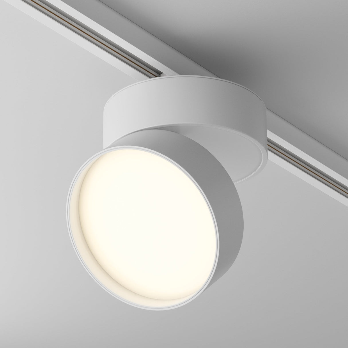Sleek White UNITY ONDA Single-Phase Track Lighting