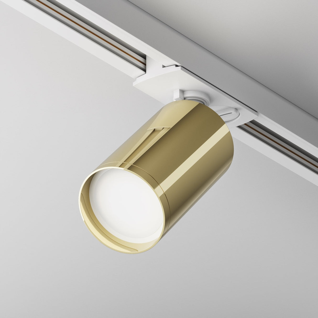 UNITY Focus S White and Gold Track Lighting System - 1 Phase Design