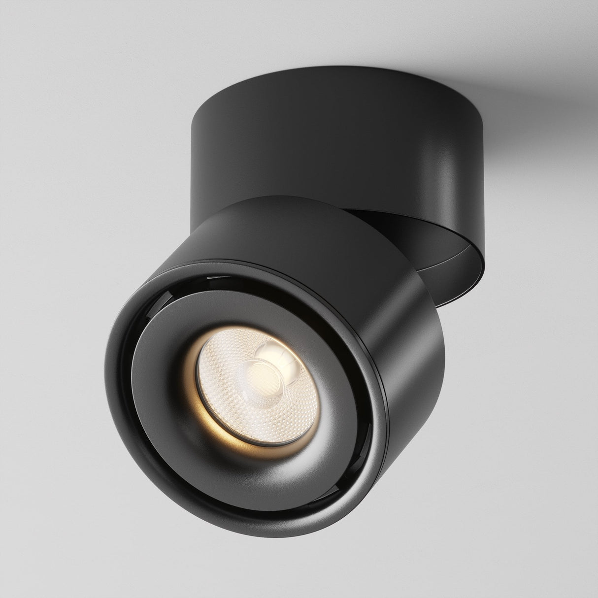 Sleek Black Aluminum Yin Ceiling Lamp with Adjustable LED Light