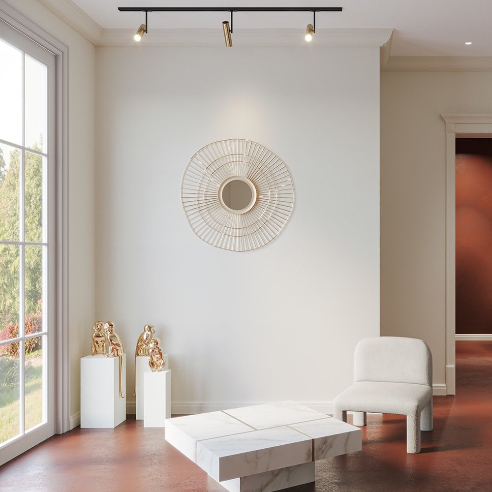 Contemporary Black and Gold Elti Adjustable Ceiling Lamp