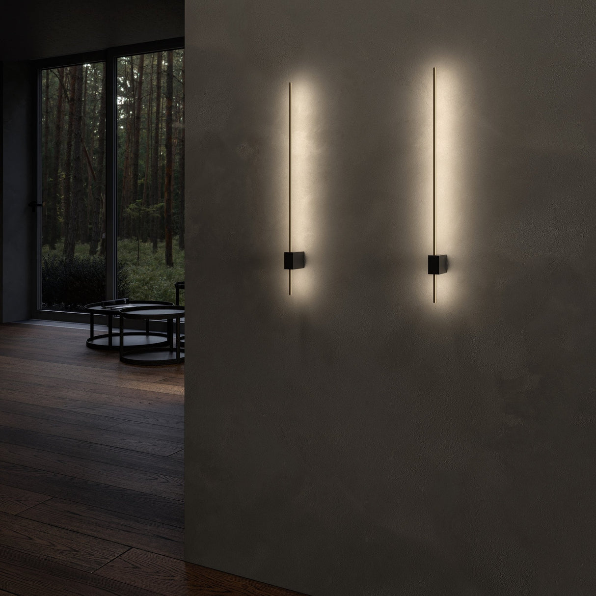 Sleek Black and Gold Wall Lamp - Modern Minimalist Design