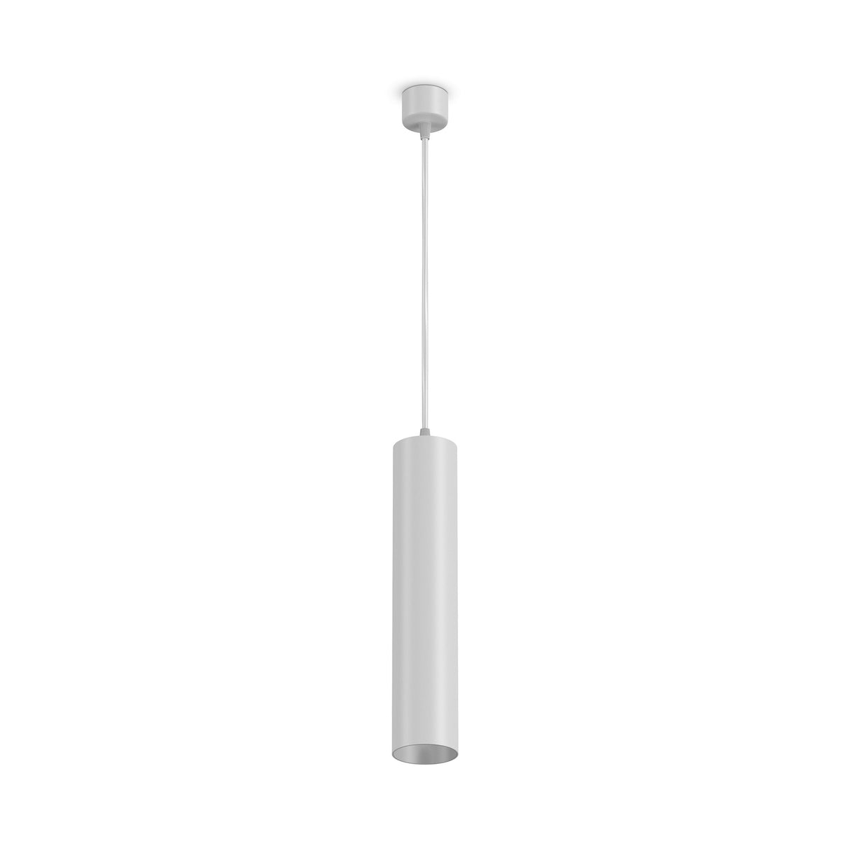 Focus White Pendant Lamp with Aluminum Finish