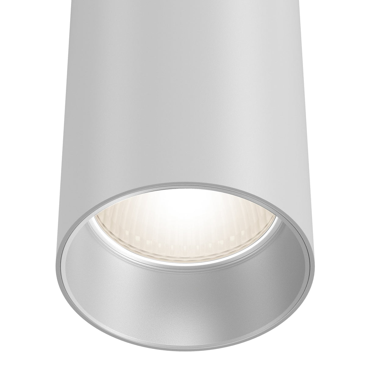 Focus White Pendant Lamp with Aluminum Finish