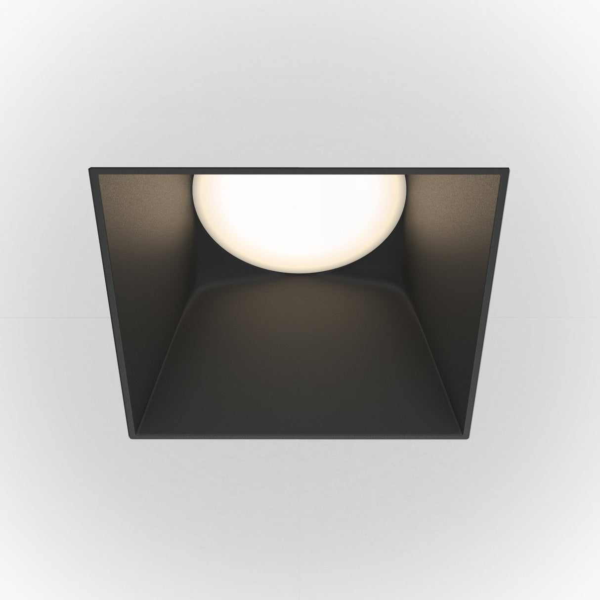 Sleek Black Recessed Downlight - Modern Technical Design