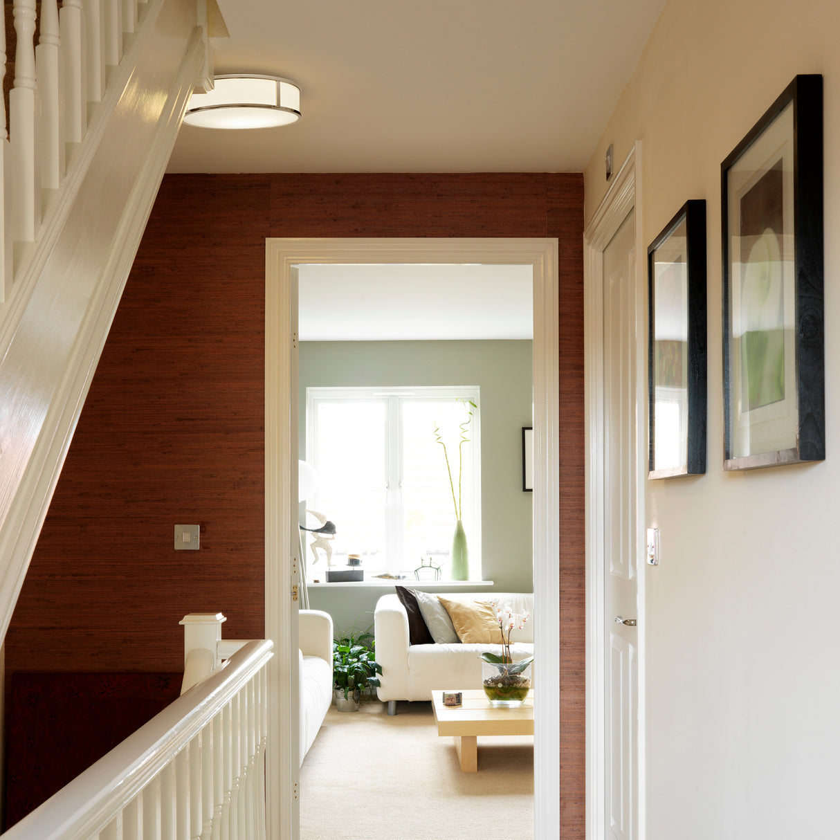 Mashiko Modern Round Chrome Ceiling Light for Bathrooms 400mm