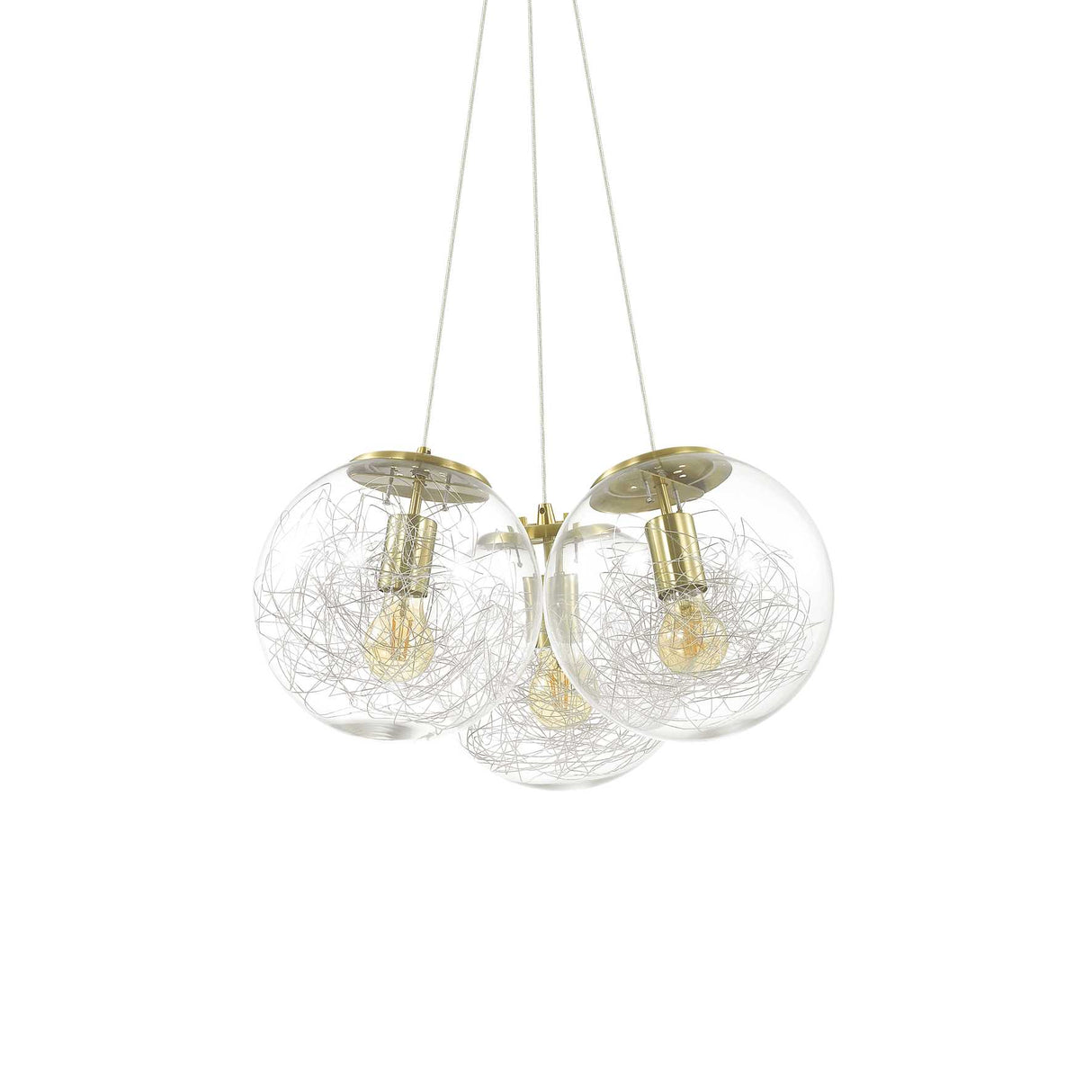 Elegant Brass Triple Pendant Light Fixture
