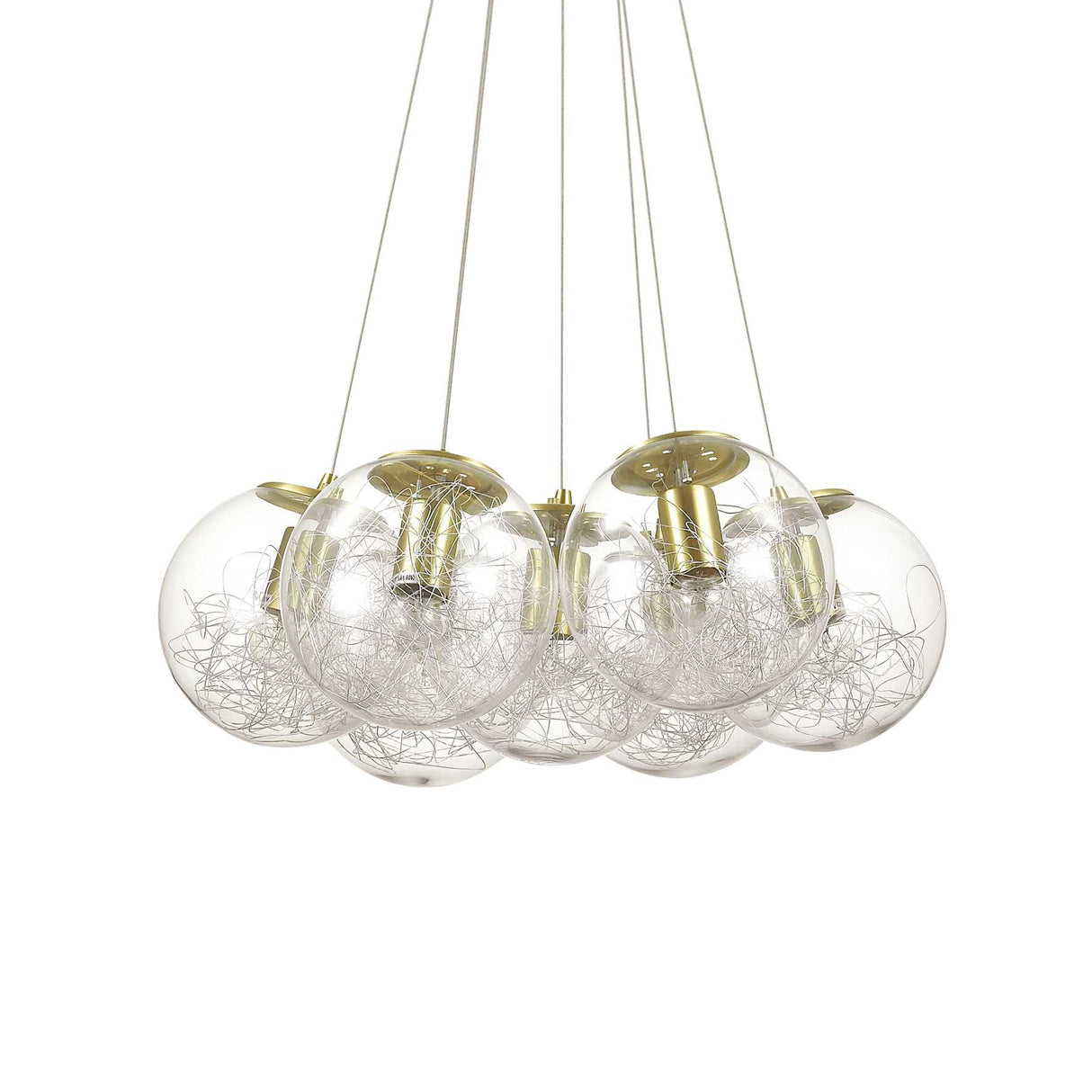 MAPA SAT Brass Pendant Light Featuring 7 Bulbs