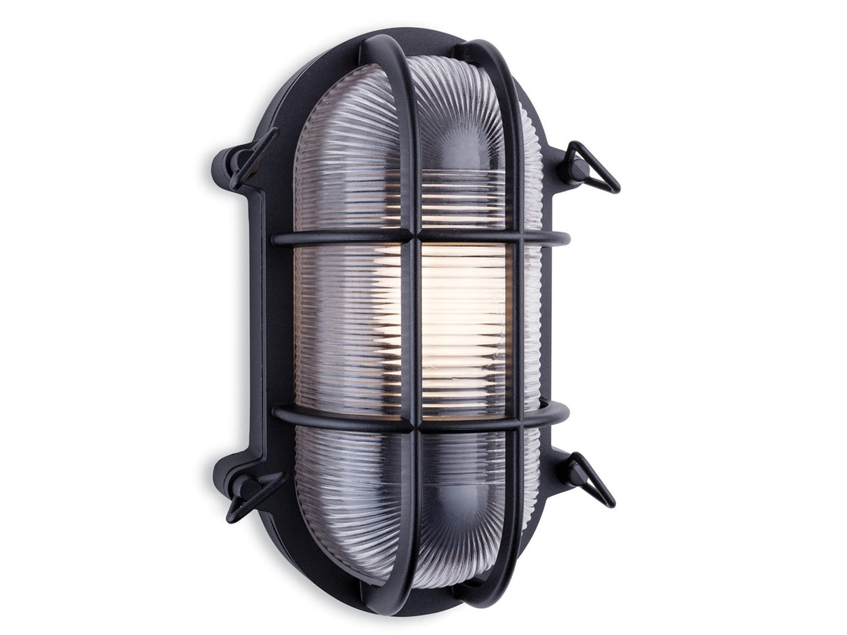 Turin Bulkhead - Oval in Black IP65