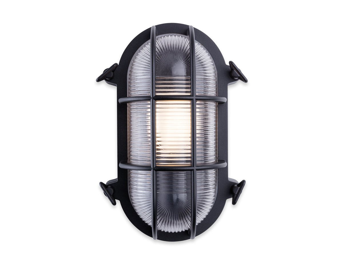 Turin Bulkhead - Oval in Black IP65