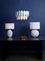 Zachary Oval Table Lamp White With Shade