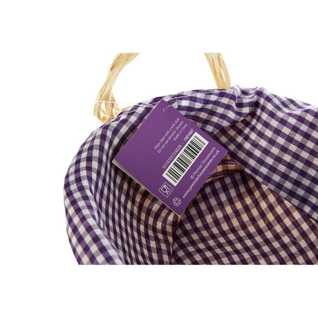 Purple Gingham Lining Oval Willow Basket