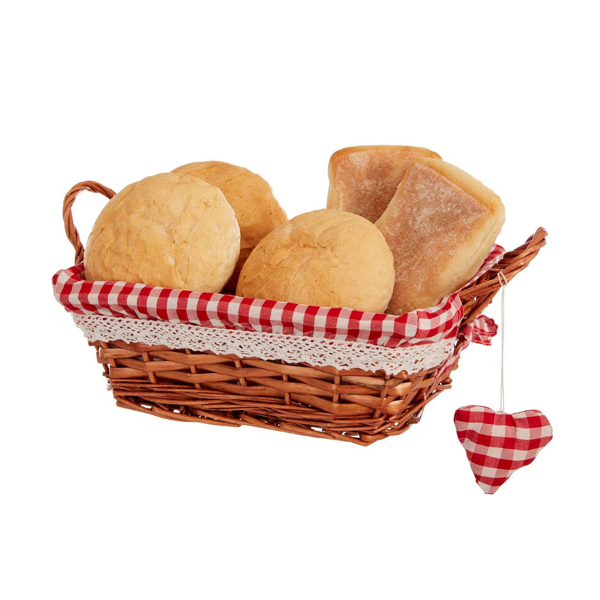 Red Lining Rectangle Small Willow Basket