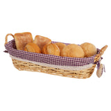 Purple Gingham Lining Oblong Willow Basket