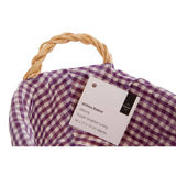 Purple Gingham Lining Oblong Willow Basket