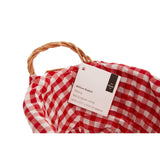 Red Gingham Lining Oblong Willow Basket