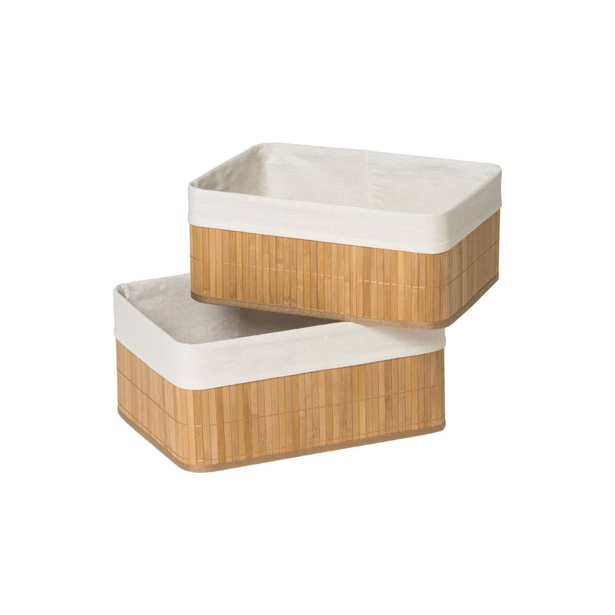 Kankyo Set of Two Natural Bamboo Storage Boxes
