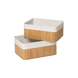 Kankyo Set of Two Natural Bamboo Storage Boxes