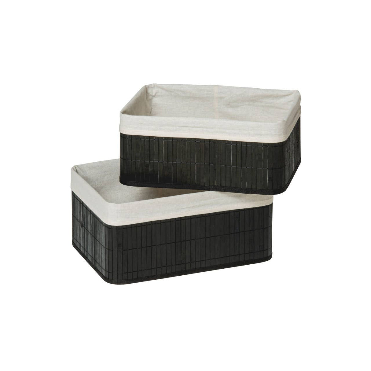 Kankyo Set of Two Black Bamboo Storage Boxes