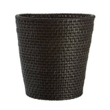 Lidi Black Rattan Waste Basket