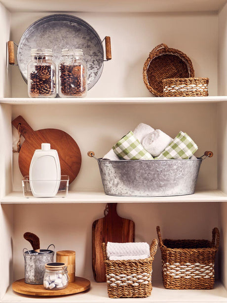 Set of Two Low Seagrass Baskets