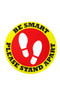 Warning Floor Sticker Be Smart Please Stand Apart Set of 4