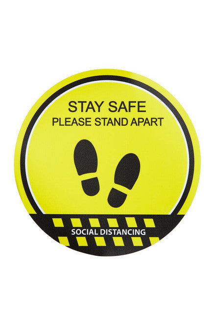 Warning Floor Sticker Stay Safe Please Stand Apart Set of 4