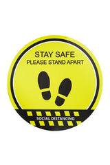 Warning Floor Sticker Stay Safe Please Stand Apart Set of 4
