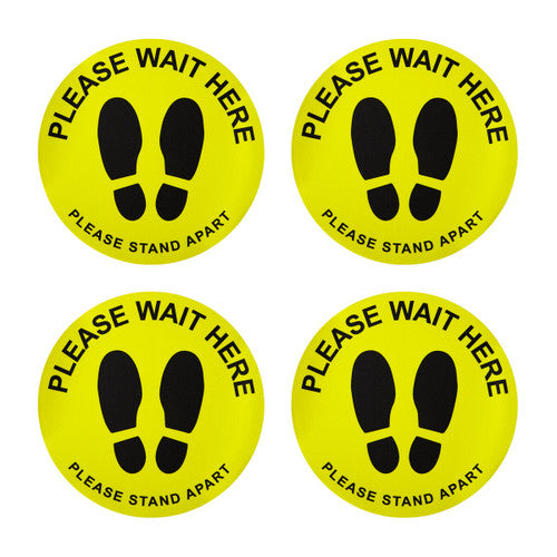 Warning Floor Sticker Please Wait Here Set of 4
