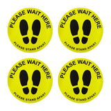 Warning Floor Sticker Please Wait Here Set of 4