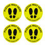 Warning Floor Sticker Please Wait Here Set of 4