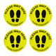 Warning Floor Sticker Please Wait Here Set of 4