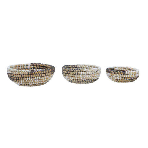 Set Of 3 Baskets With Black And White Detail