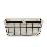 Harga Small Black Wire Storage Basket with Lining