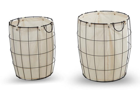 Harga Set Of Two Matte Black Laundry Baskets