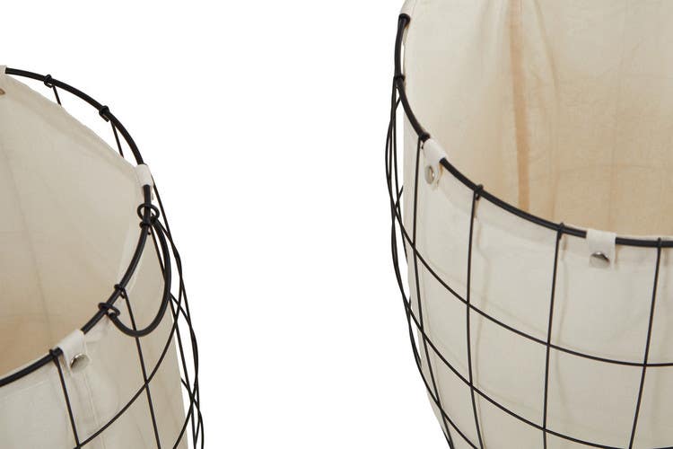 Harga Set Of Two Matte Black Laundry Baskets