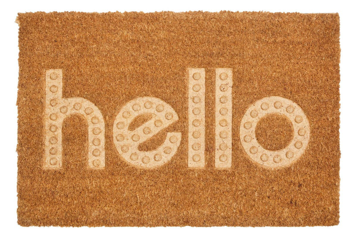 Filta Embossed Hello Coir Doormat