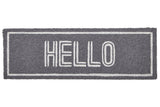 Filta Hello Grey And White Rectangular Coir Doormat