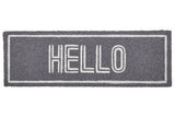 Filta Hello Grey And White Rectangular Coir Doormat
