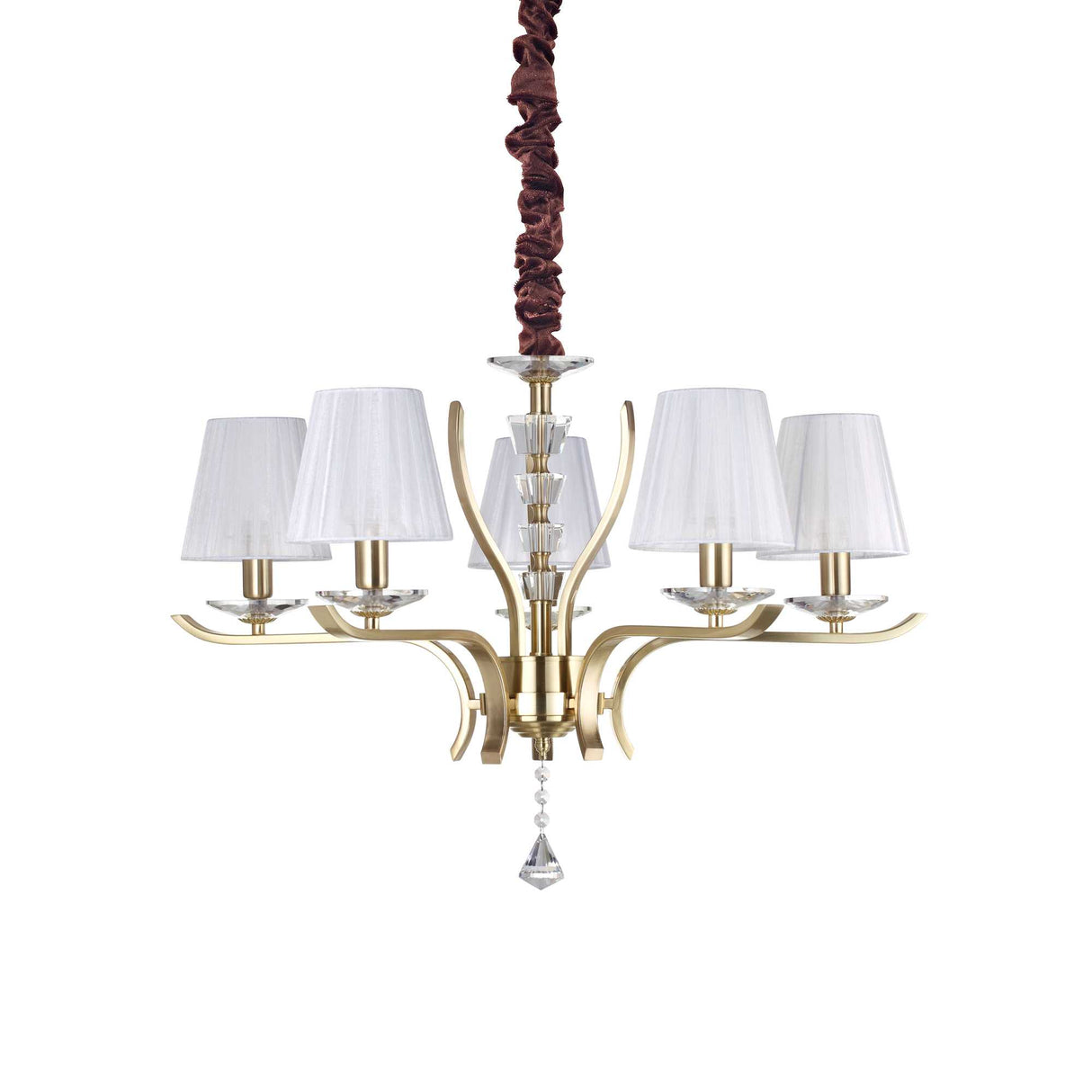 Pegaso Brass Pendant Light with Five Bulbs
