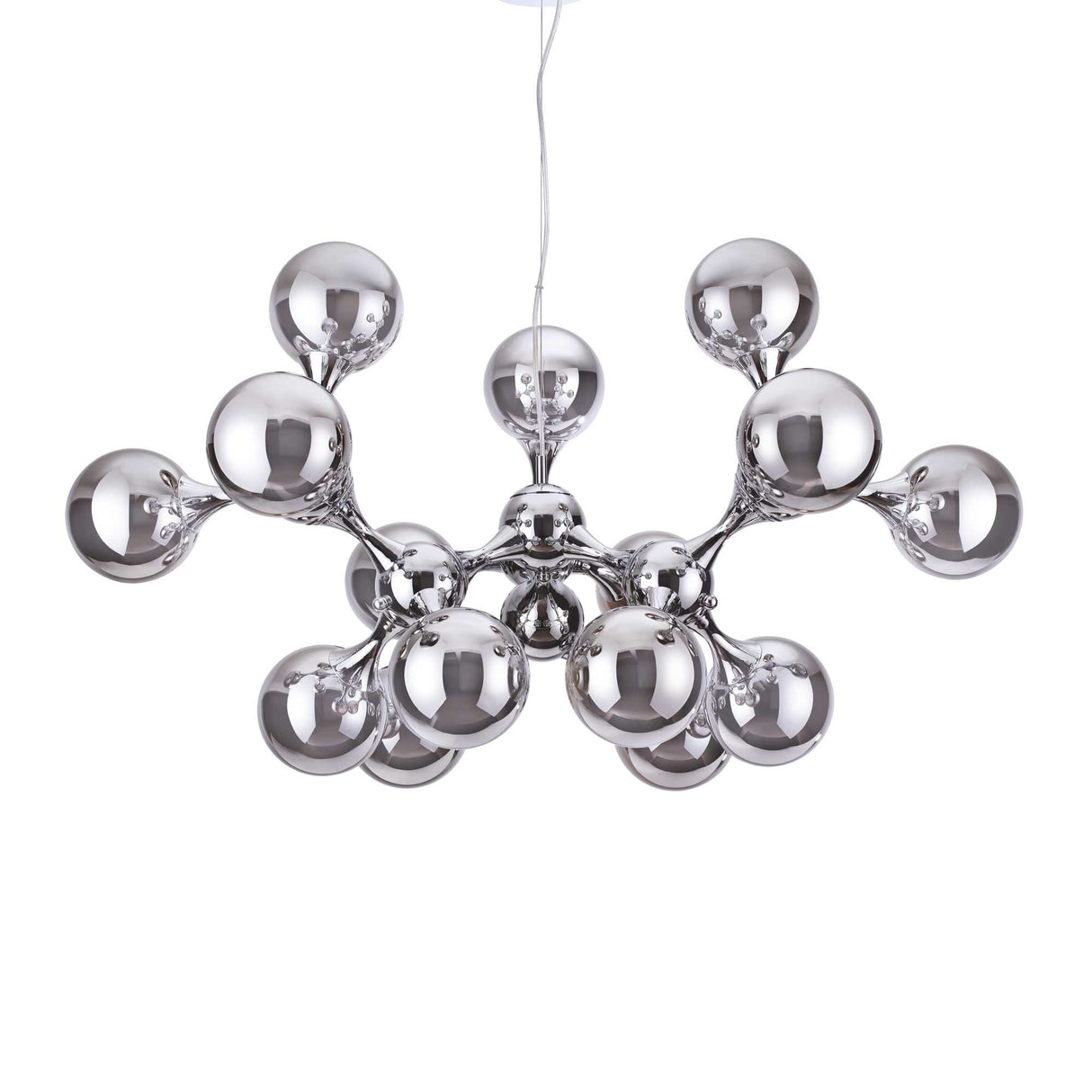Gleaming Chrome Cluster Pendant with 15 Radiant Bulbs