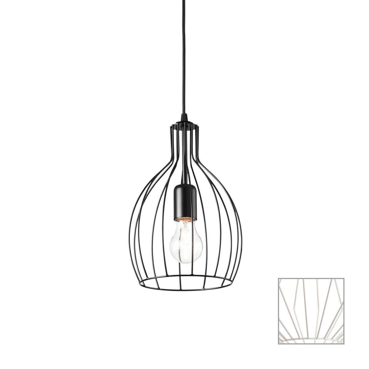 AMPOLLA-2 Elegant White Pendant Lamp with Single Bulb Design