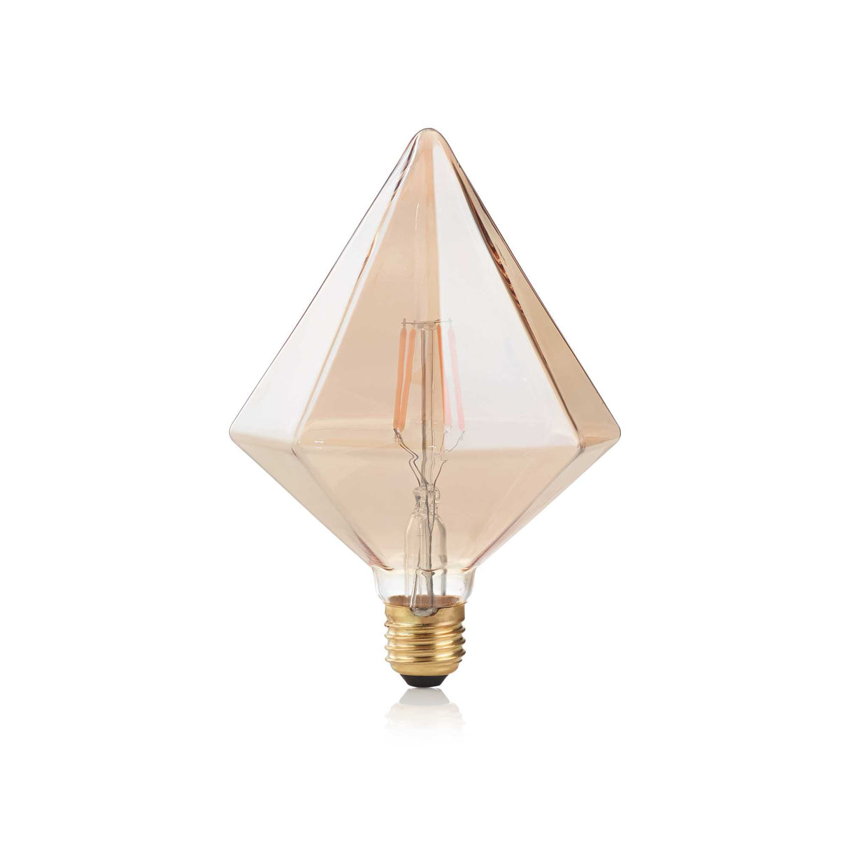 E27 Pyramid Amber Light Bulb 4W 1800K Vintage Design
