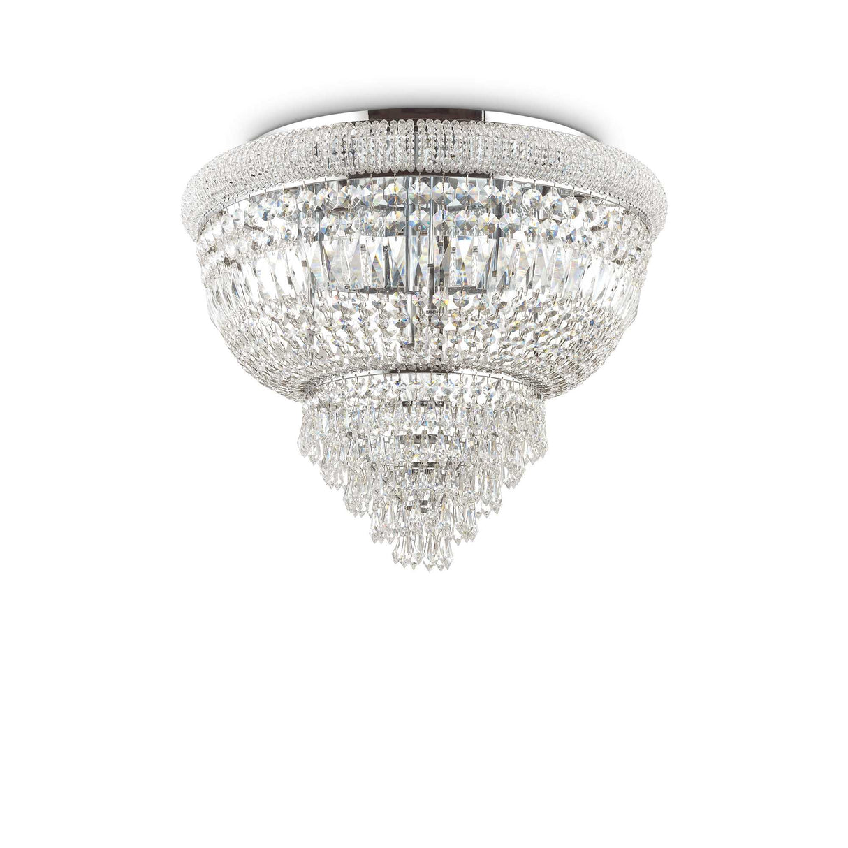 Sleek Chrome Flush Ceiling Light with 6 Bulbs