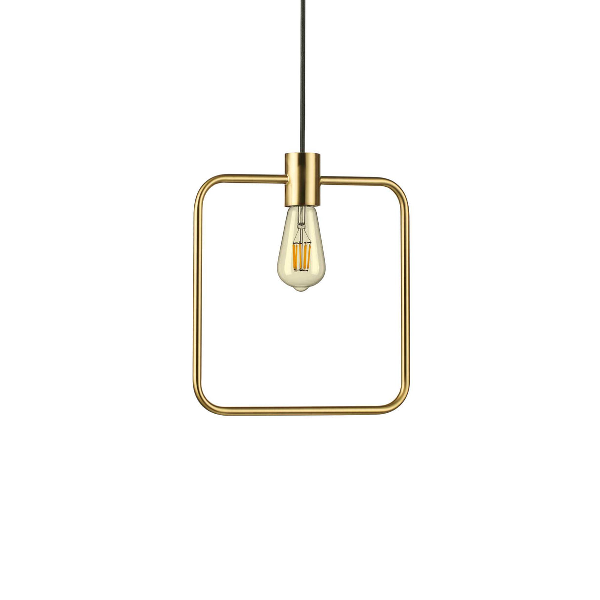 Contemporary Square Pendant Light with Single Bulb