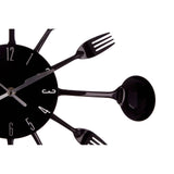 Black Cutlery Metal Wall Clock