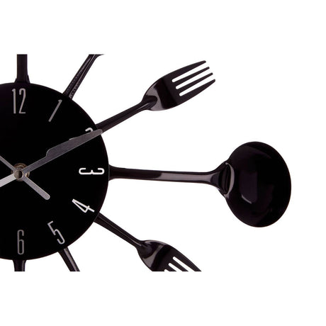 Black Cutlery Metal Wall Clock