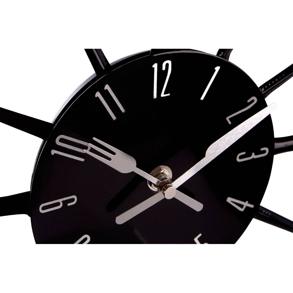 Black Cutlery Metal Wall Clock