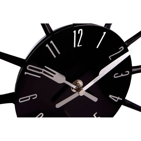 Black Cutlery Metal Wall Clock
