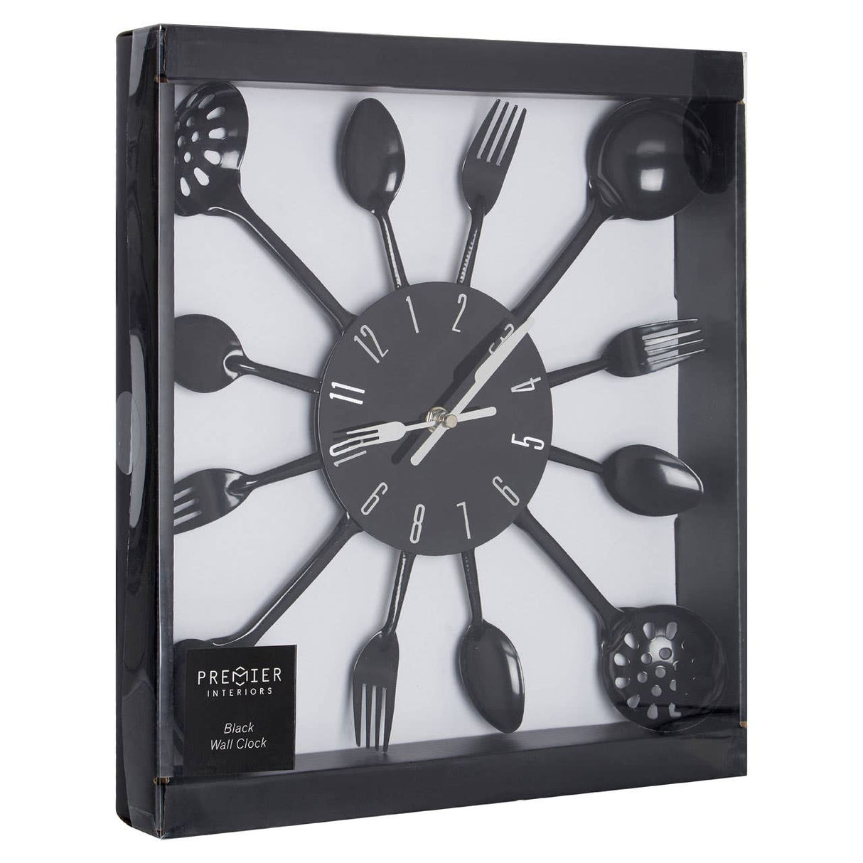 Black Cutlery Metal Wall Clock