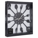 Black Cutlery Metal Wall Clock